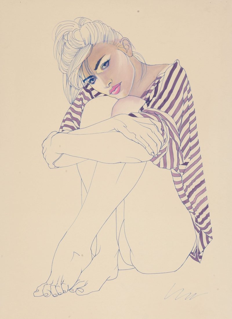 Pin Up in striped shirt