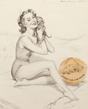 Pin up with puppy