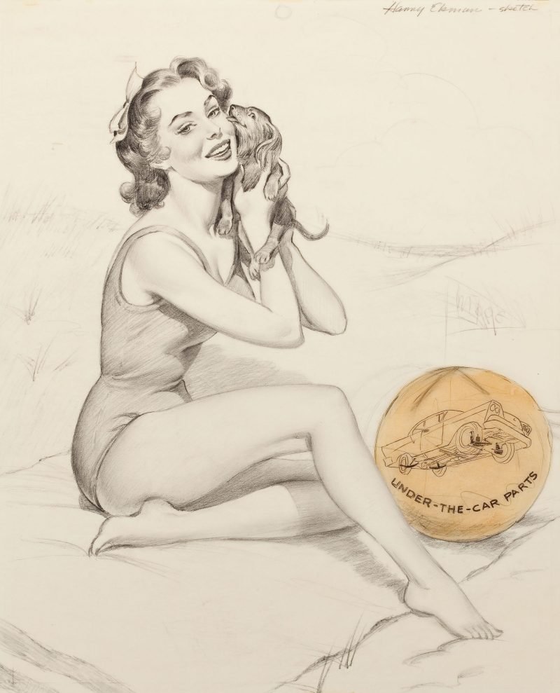 Pin up with puppy